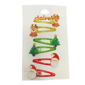 Claire's Christmas Hair Clips Snap‎ Santa Reindeer Christmas Tree